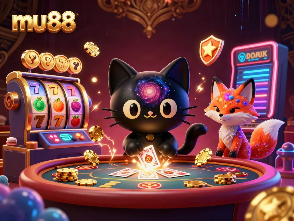 Experience mu88's immersive casino ambiance with a colorful cartoon theme, showcasing dynamic gameplay elements.